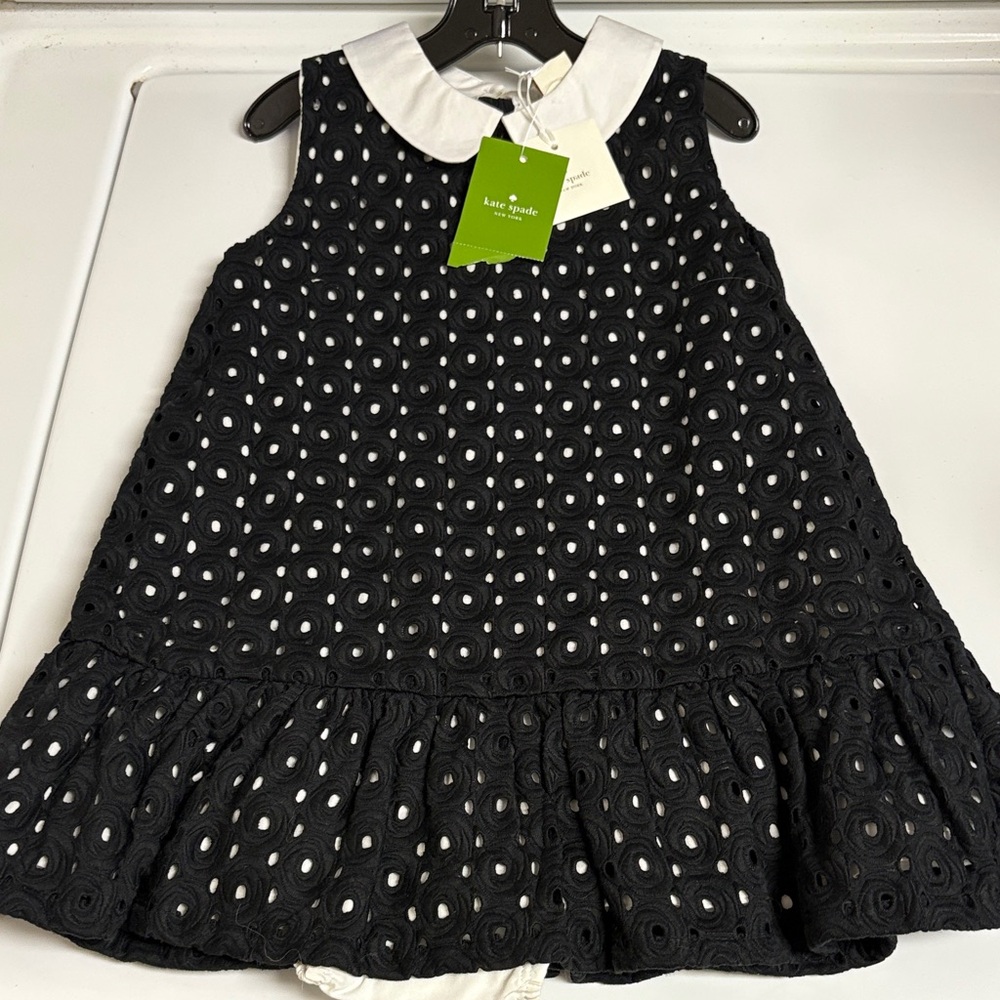 Kate Spade Black Eyelet Dress with White Collar